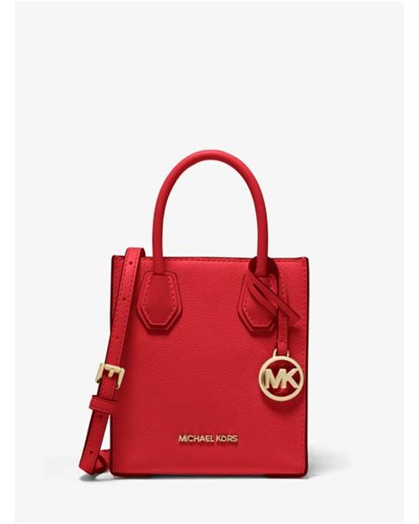 michael michael kors mercer leather crossbody red and pink|Michael Kors pebble leather crossbody.